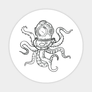 Octopus in a Diving Helmet Magnet